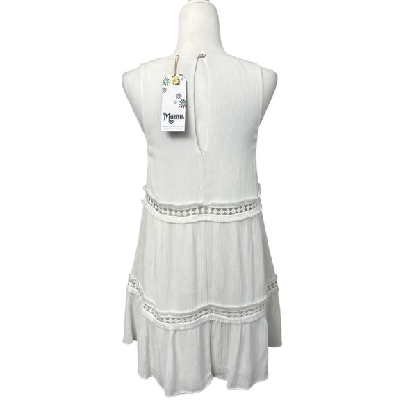 Show Me Your Mumu White Sleeveless Deep V Neck Dress - See Measurements - Picture 11 of 13